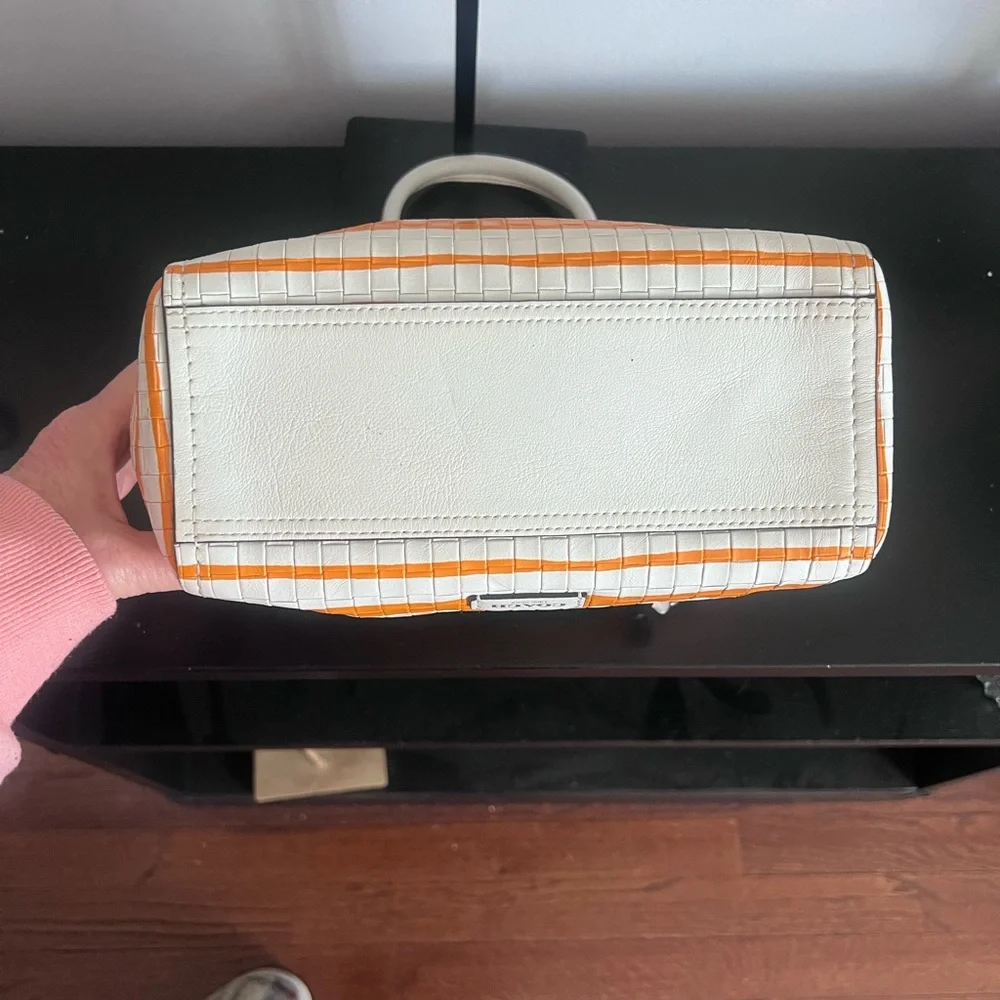 Coach Mini Riley Bleecker White & Orange Striped Mini Satchel/Crossbody 2014 - Picture 12 of 12